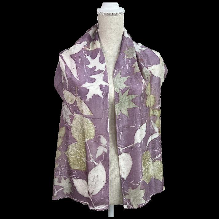 Eco-printed Silk store Habotai Scarf