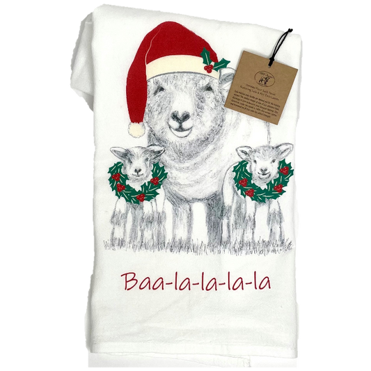 Holiday Flour Sack Towel featuring Lulu & Her Twin Lambs Towel 1818 Farms   