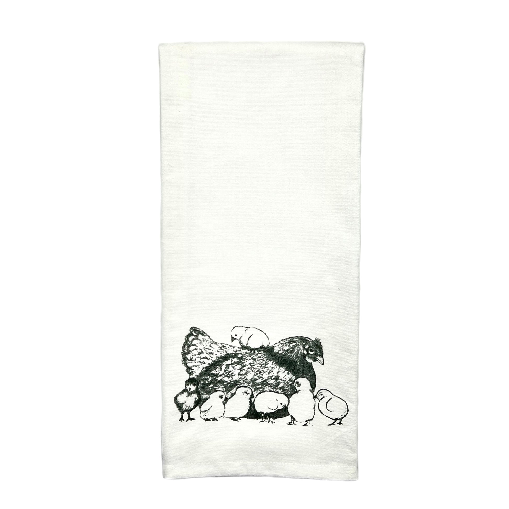 Premium Dish Towel with Original Artwork Towel 1818 Farms Mama Hen & Chicks  