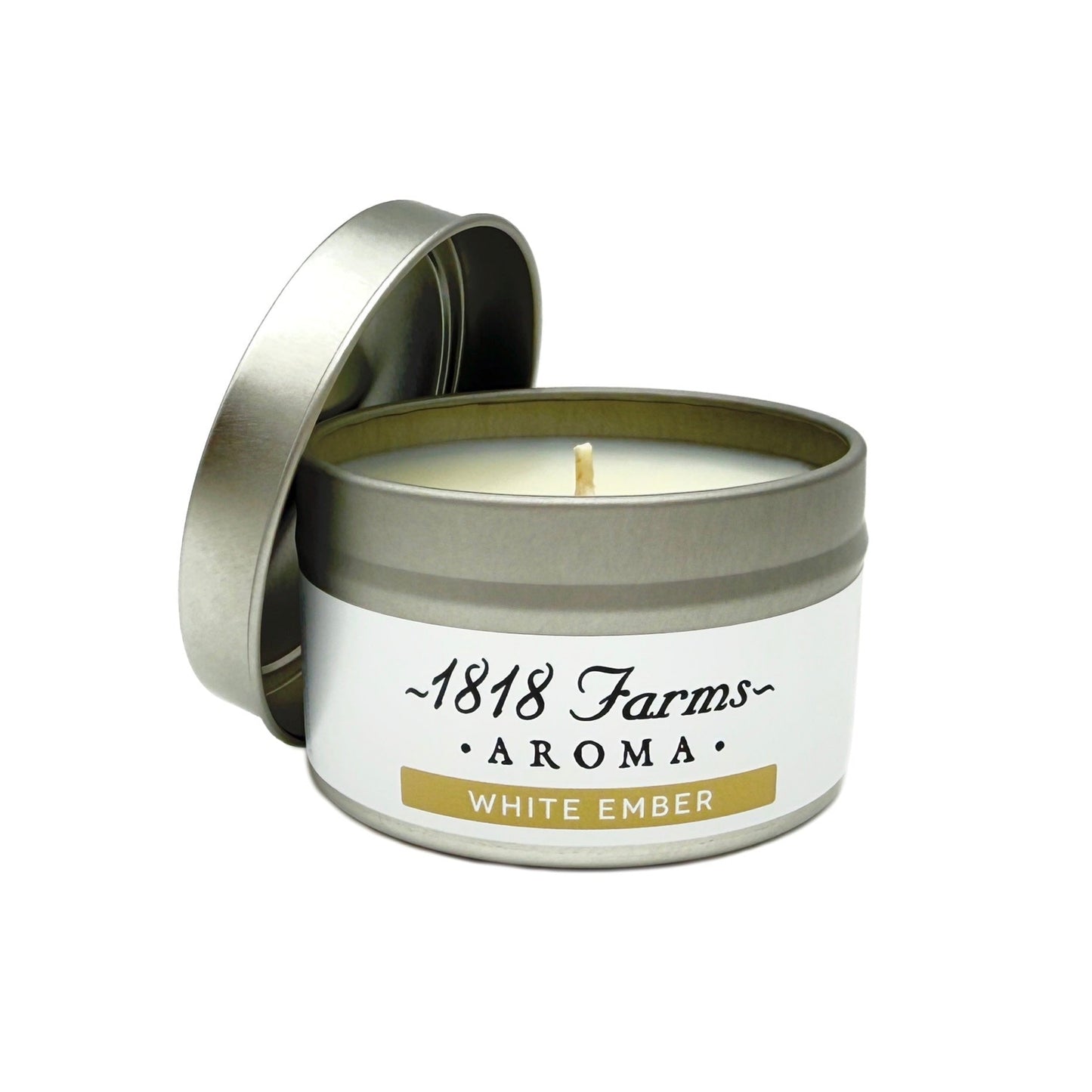 Candles (4.2oz Traveler Tin - White Ember) 1818 Farms