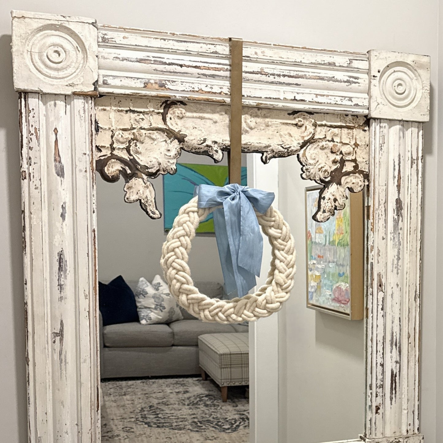 Babydoll Sheep Wool Wreath 1818 Farms