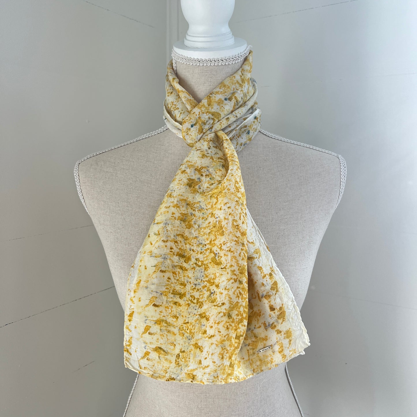 "Holly" Marigold/Hint of Bachelor Buttons Scarf 1818 Farms   