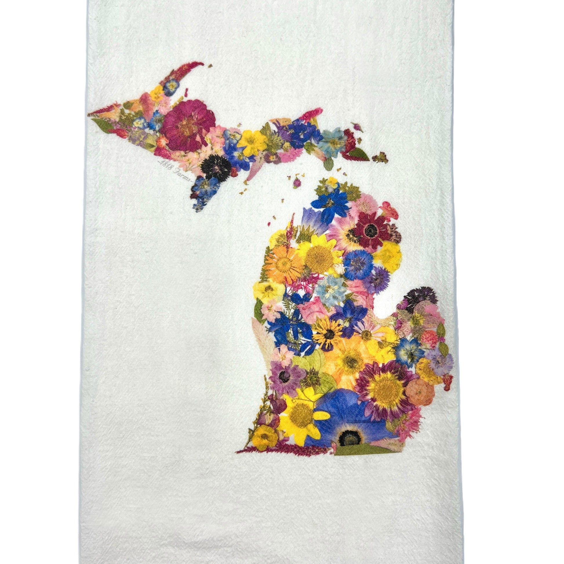Michigan Themed Flour Sack Towel  - "Where I Bloom" Collection Towel 1818 Farms   