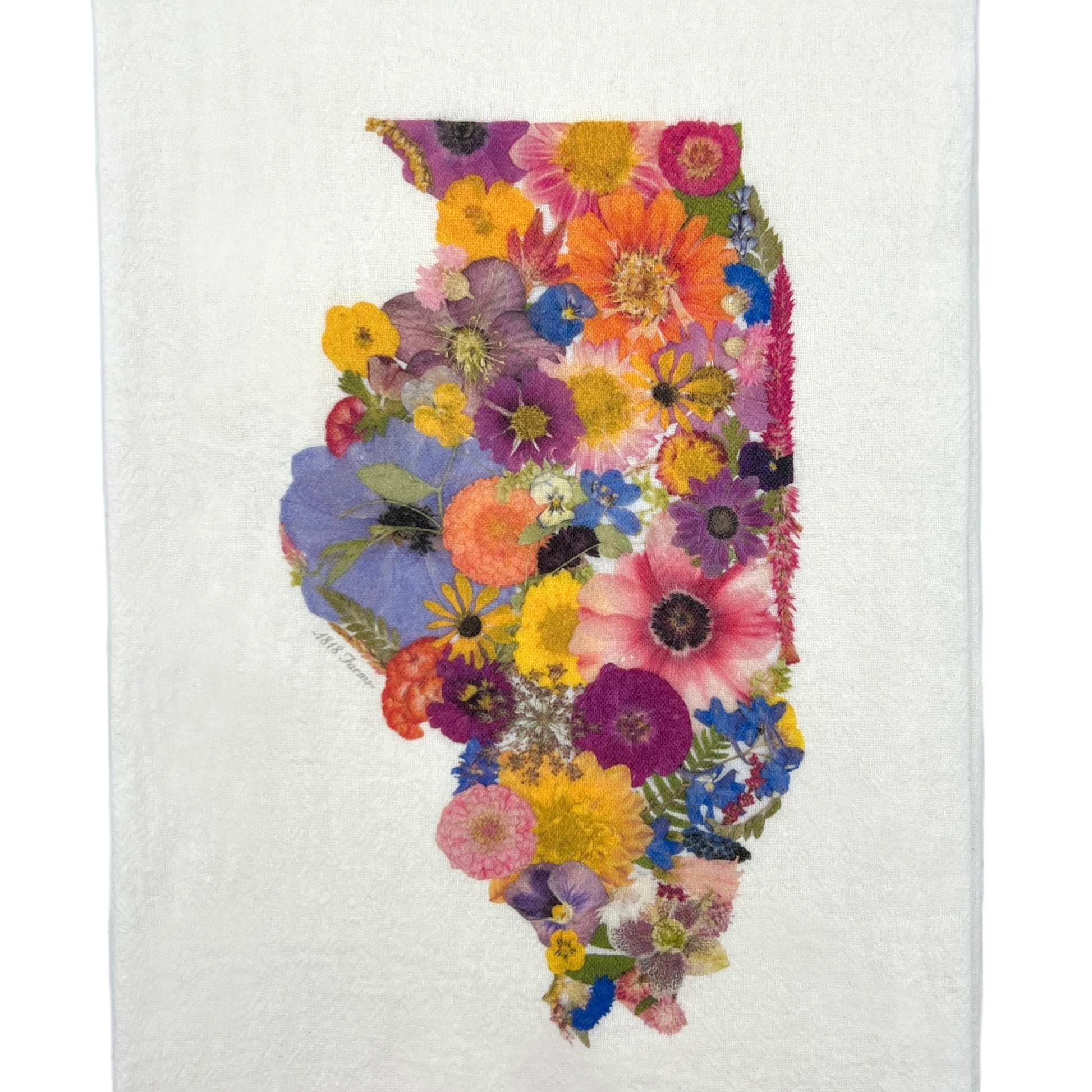 Illinois Themed Flour Sack Towel  - "Where I Bloom" Collection Towel 1818 Farms   