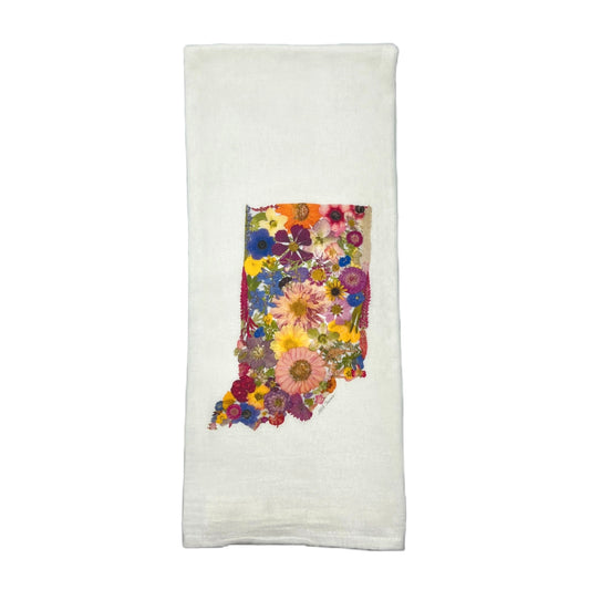 Indiana Themed Flour Sack Towel  - "Where I Bloom" Collection Towel 1818 Farms   