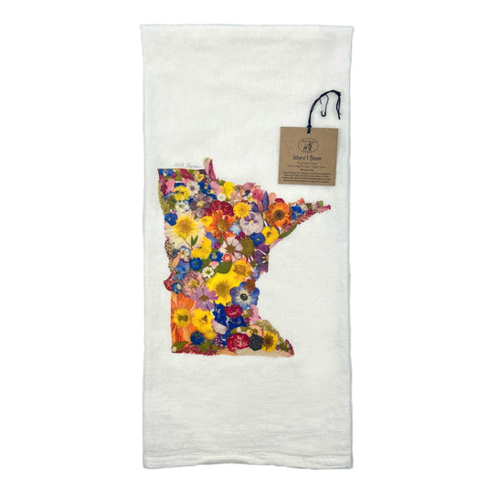Minnesota Themed Flour Sack Towel  - "Where I Bloom" Collection Towel 1818 Farms   