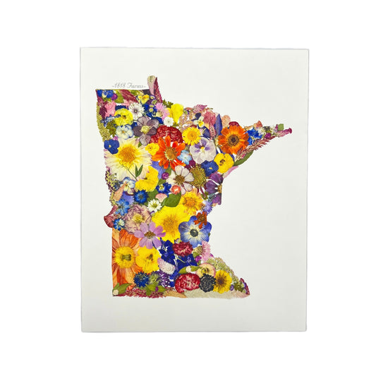 State Themed Giclée Print  - "Where I Bloom" Collection Giclee Art Print 1818 Farms 8"x10" Minnesota 