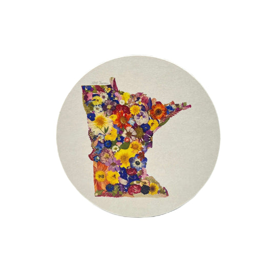 State Themed Drink Coasters (Set of 6)  - "Where I Bloom" Collection Coaster 1818 Farms Minnesota  