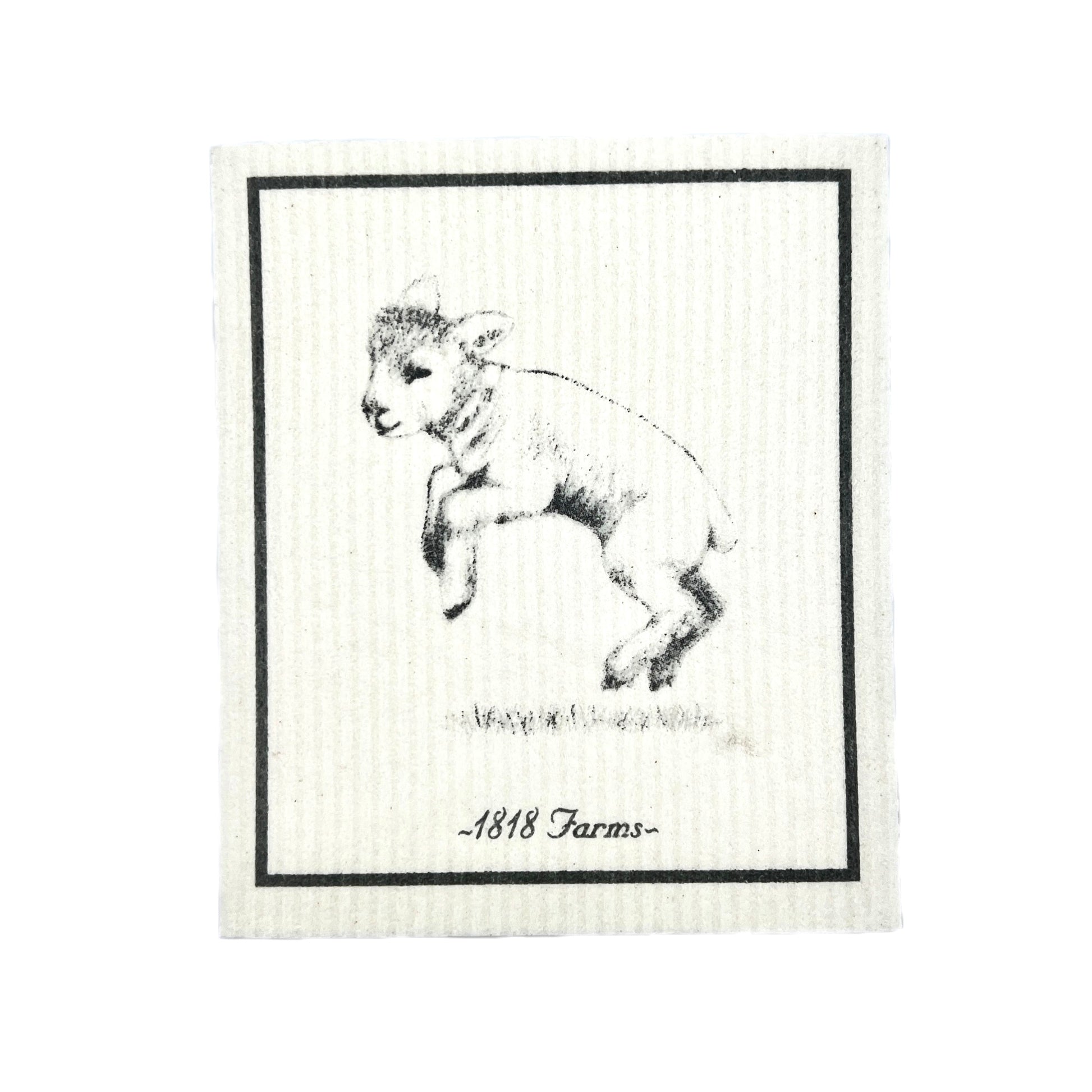 Swedish Dishcloth Towel 1818 Farms Jumping Lamb  