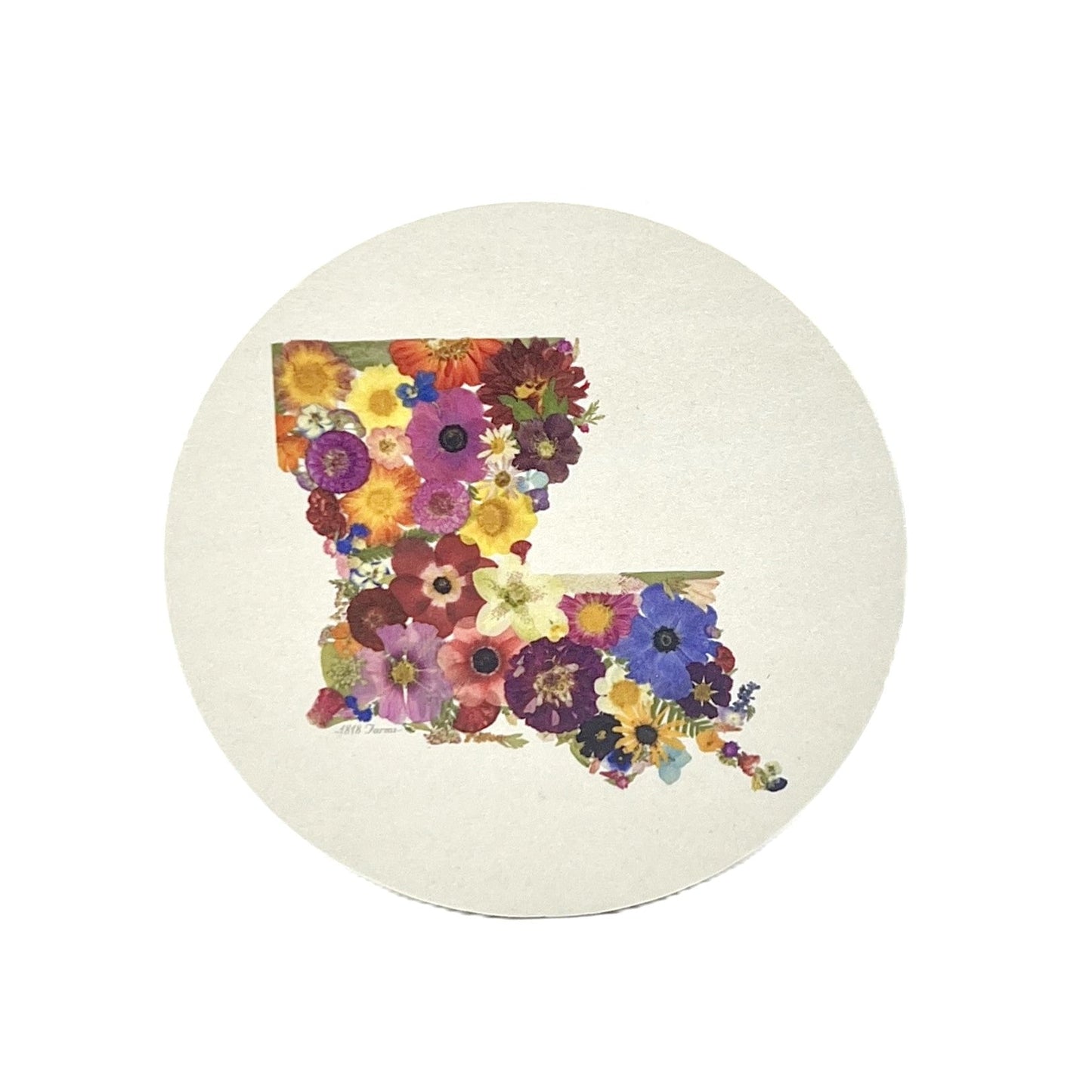State Themed Drink Coasters (Set of 6)  - "Where I Bloom" Collection Coaster 1818 Farms Louisiana  