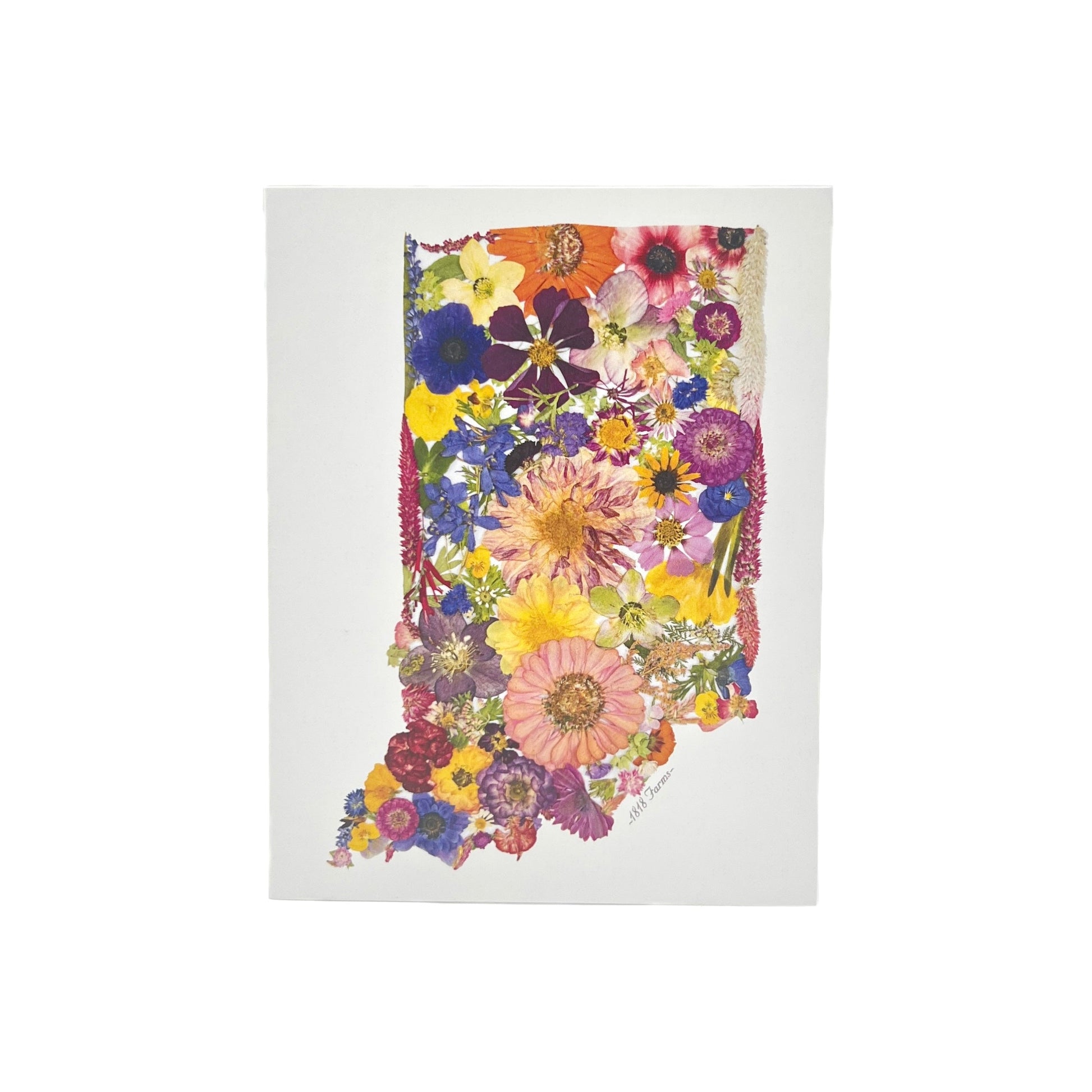 State Themed Notecards (Set of 6)  - "Where I Bloom" Collection Notecard 1818 Farms Indiana  