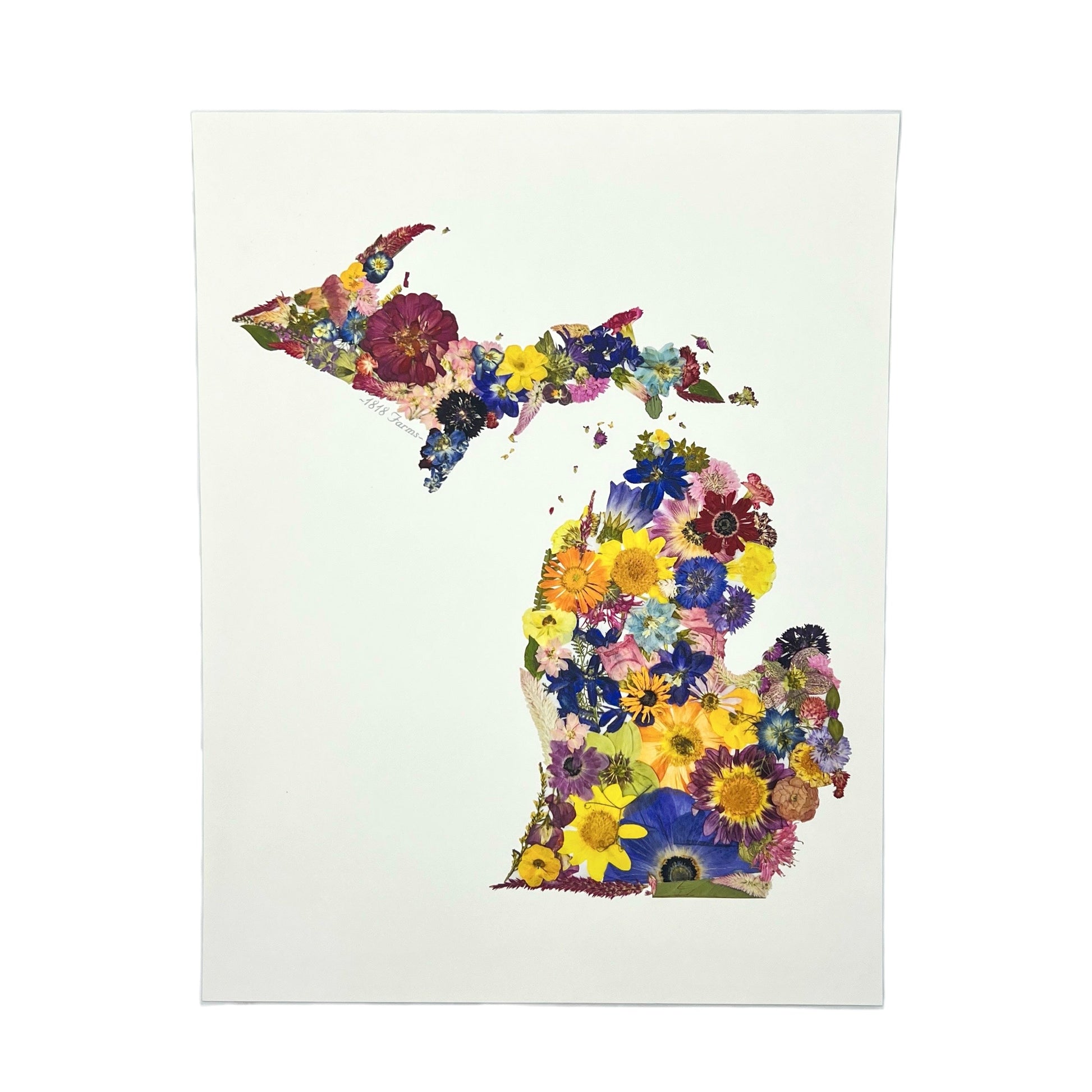 State Themed Giclée Print  - "Where I Bloom" Collection Giclee Art Print 1818 Farms 8"x10" Michigan 