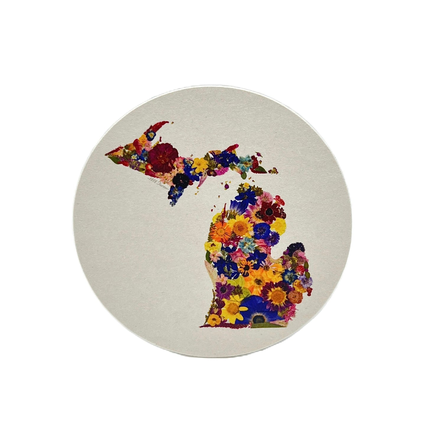 State Themed Drink Coasters (Set of 6)  - "Where I Bloom" Collection Coaster 1818 Farms Michigan  