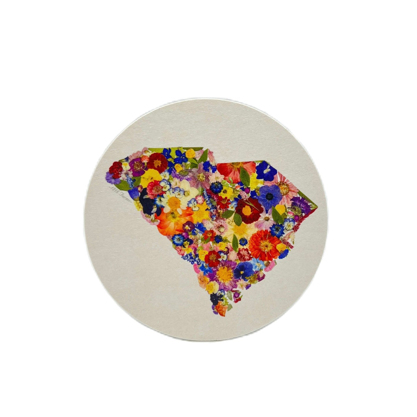 State Themed Drink Coasters (Set of 6)  - "Where I Bloom" Collection Coaster 1818 Farms South Carolina  