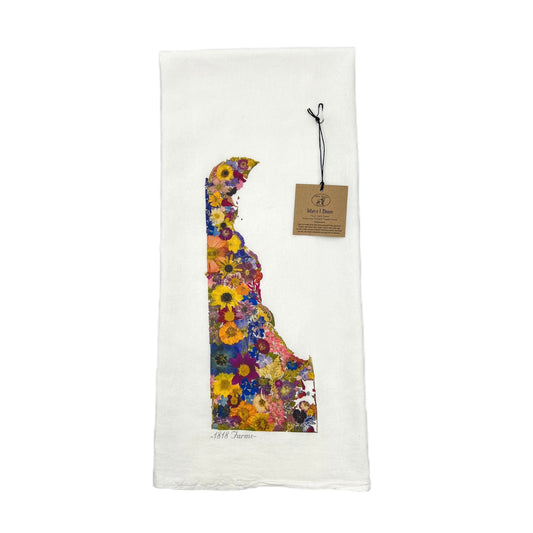 Delaware Themed Flour Sack Towel  - "Where I Bloom" Collection Towel 1818 Farms   