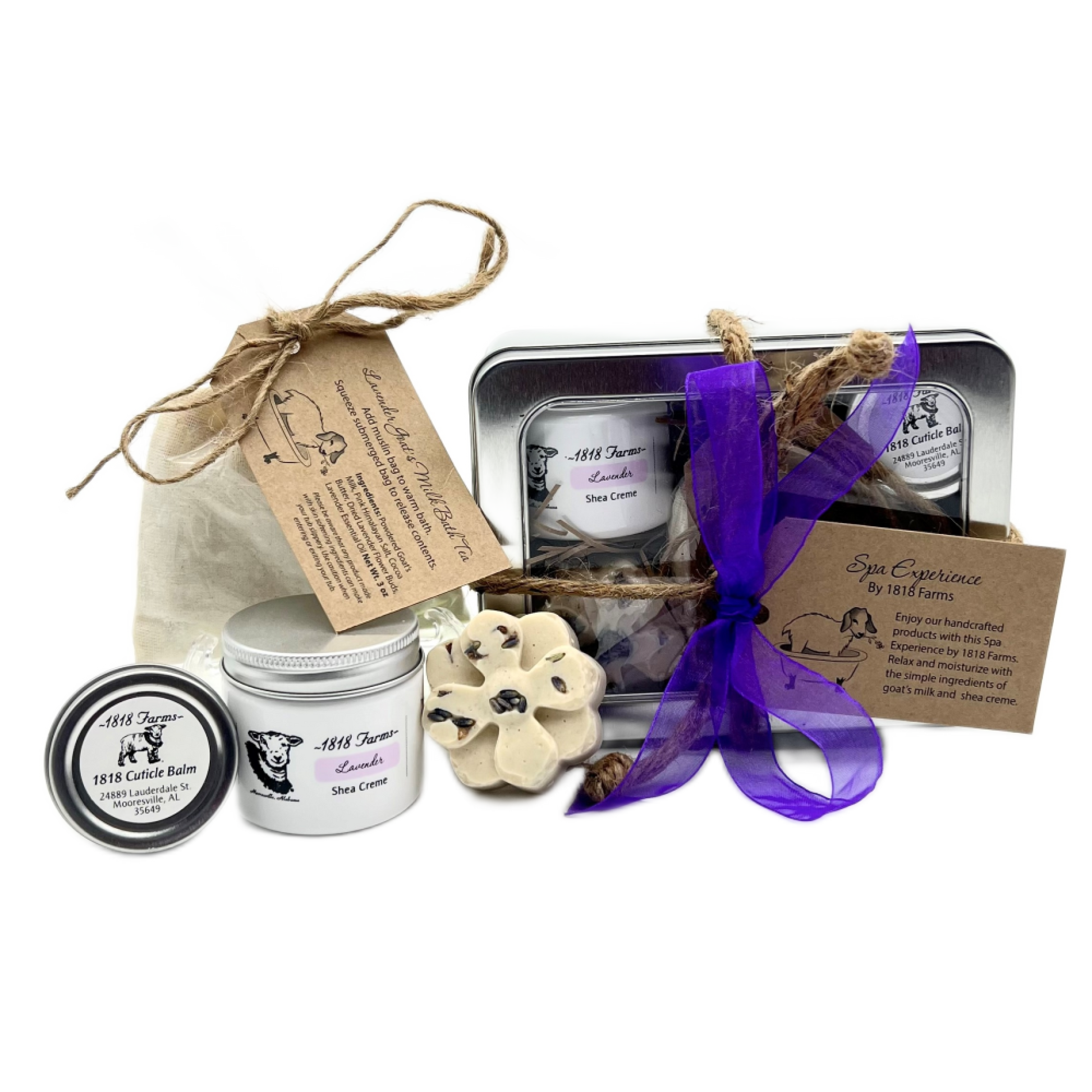 Spa Experience by 1818 Farms - Lavender Gift Basket 1818 Farms Skin Softening  