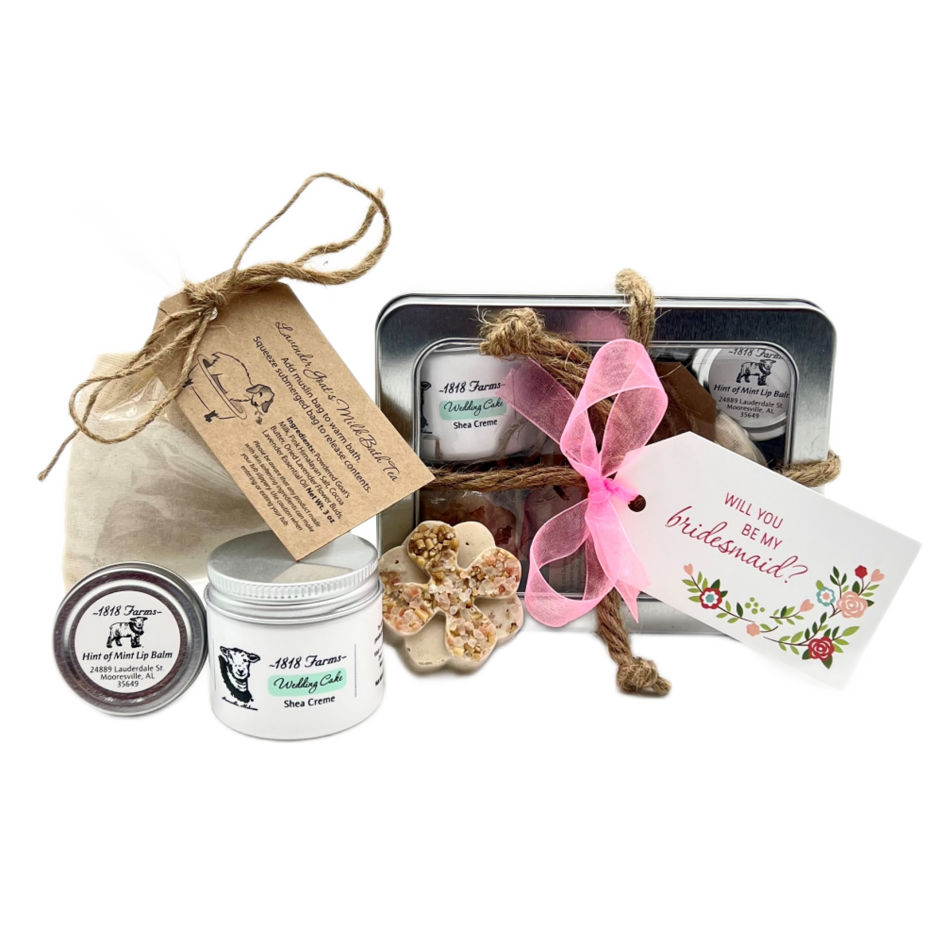 Will You Be My Bridesmaid? Spa Gift Basket – 1818 Farms
