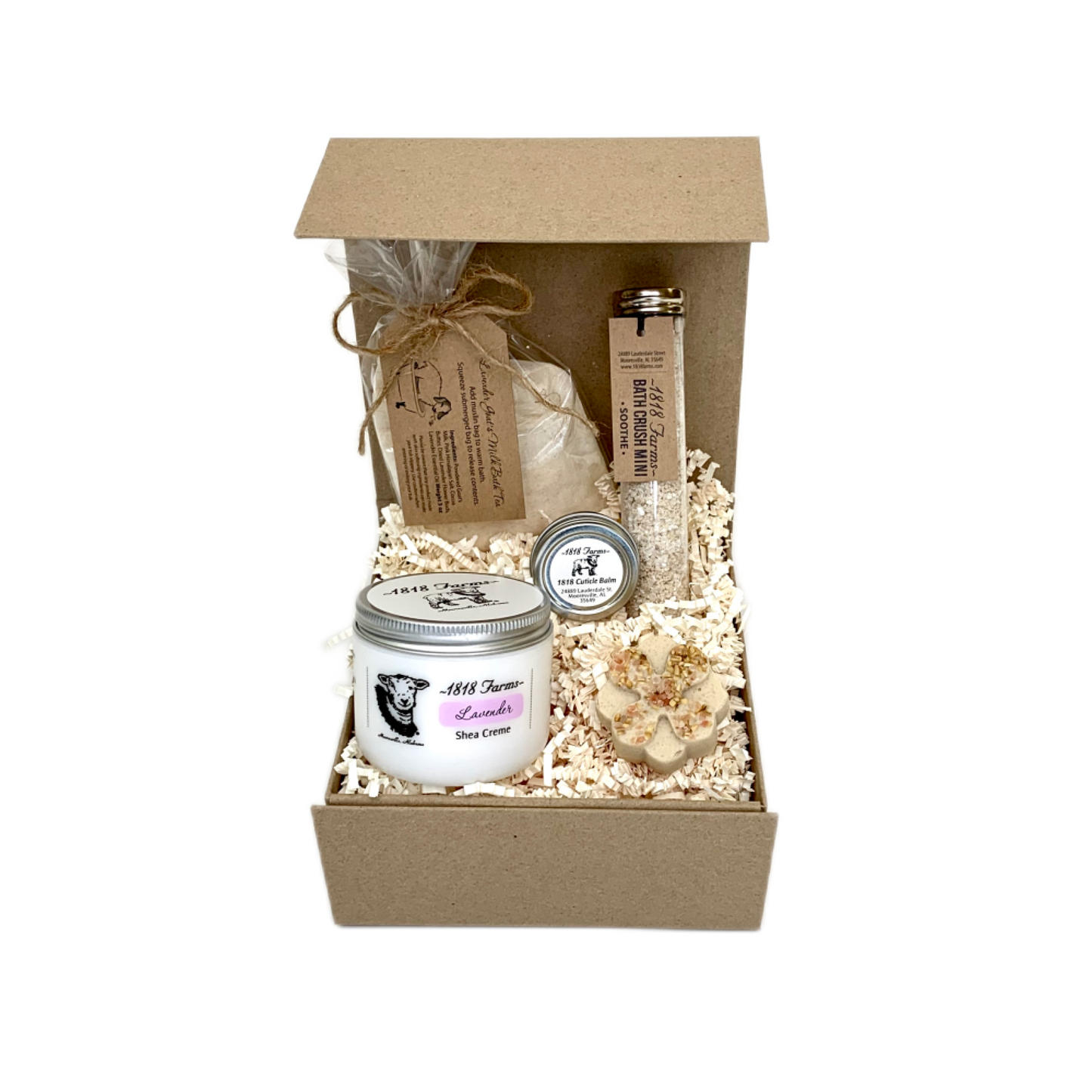 Bath Lover's Gift Box Gift Basket 1818 Farms   