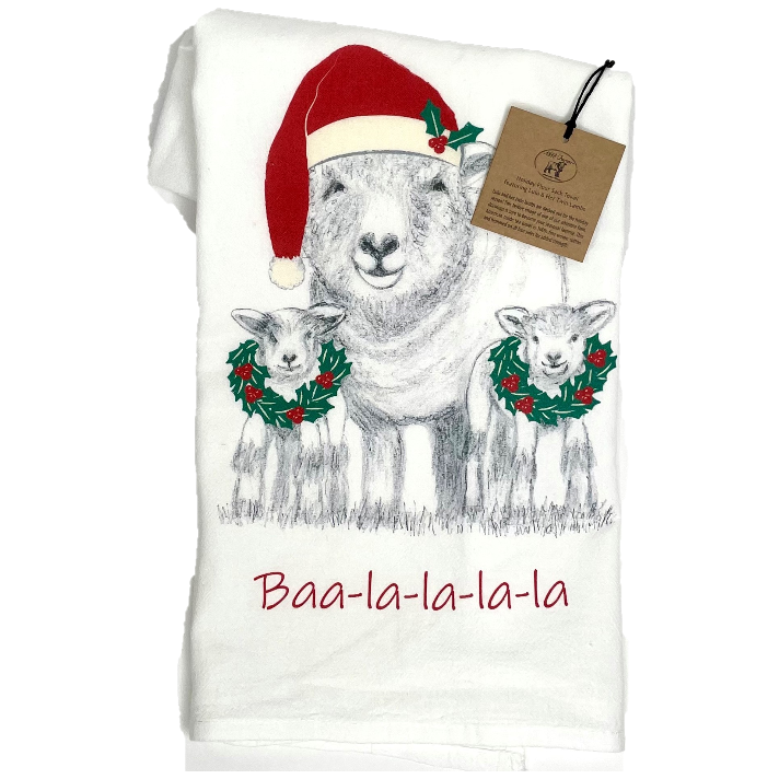 Holiday Flour Sack Towel featuring Lulu & Her Twin Lambs Towel 1818 Farms   