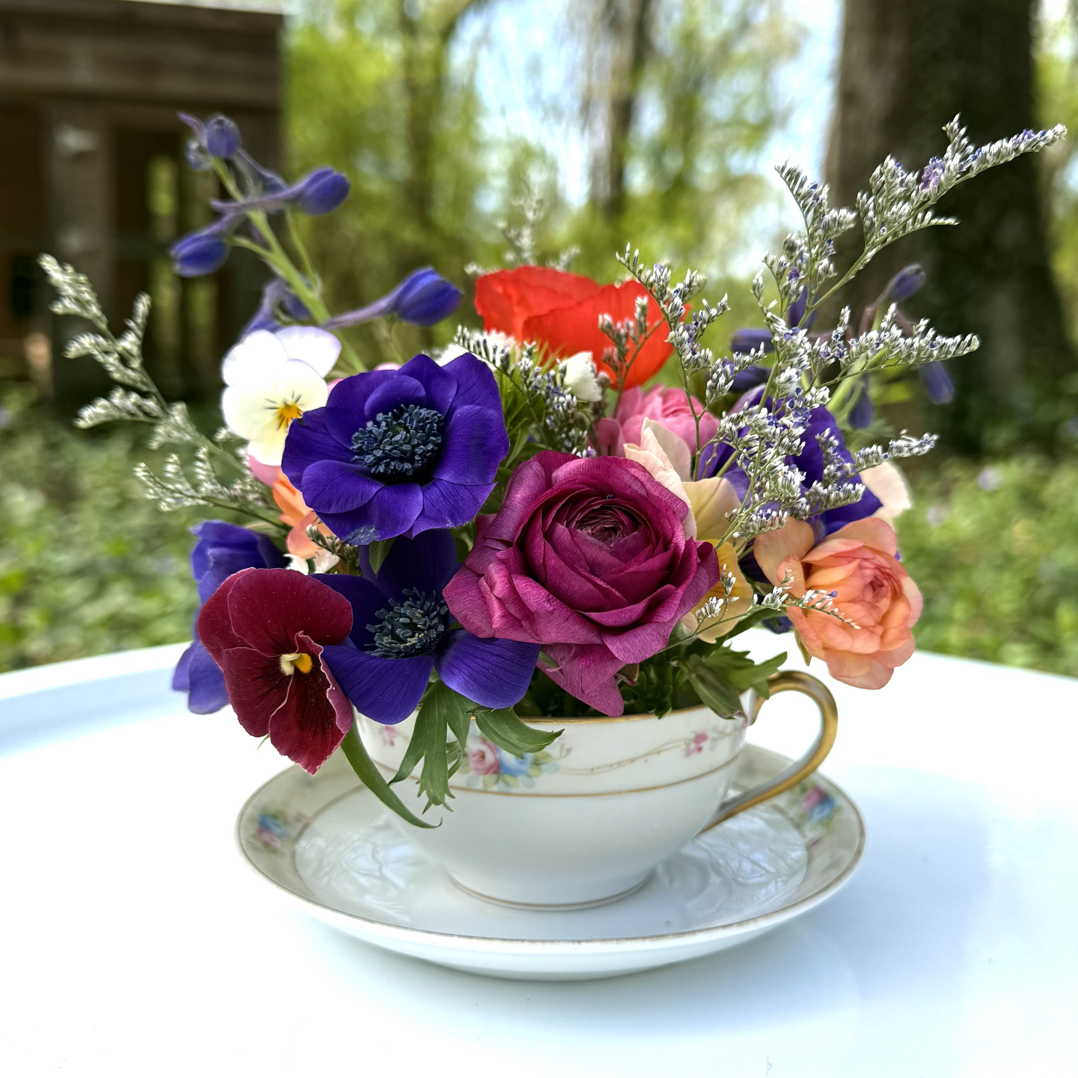 Mother's Day Weekend Teacup Flower Arranging Workshop at 1818 Farms