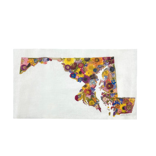 Maryland Themed Flour Sack Towel  - "Where I Bloom" Collection Towel 1818 Farms   