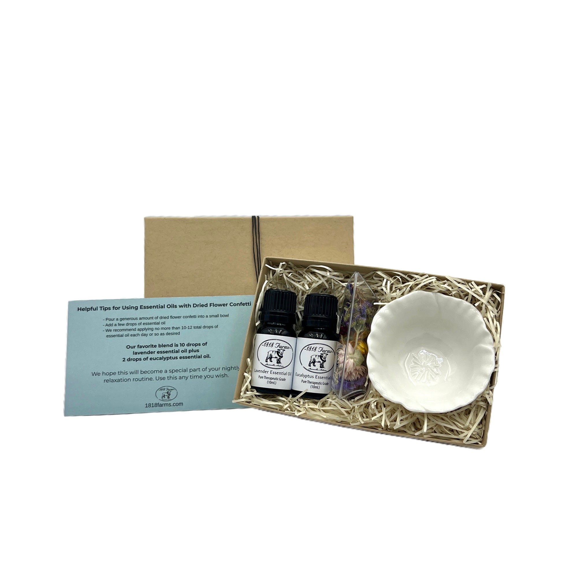 Dried Flower Confetti and Essential Oil Gift Set Gift Basket 1818 Farms   