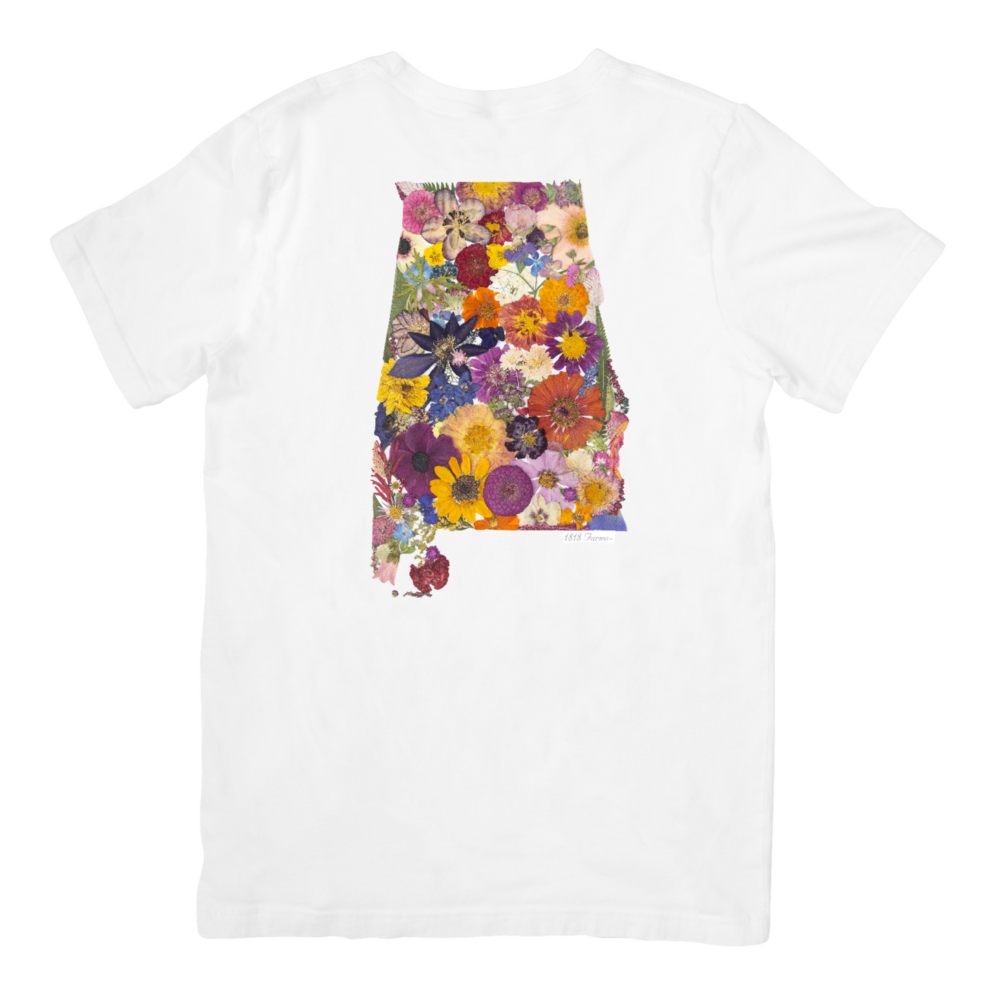 State Themed Comfort Colors Tshirt - "Where I Bloom" Collection TShirt 1818 Farms Alabama White Small