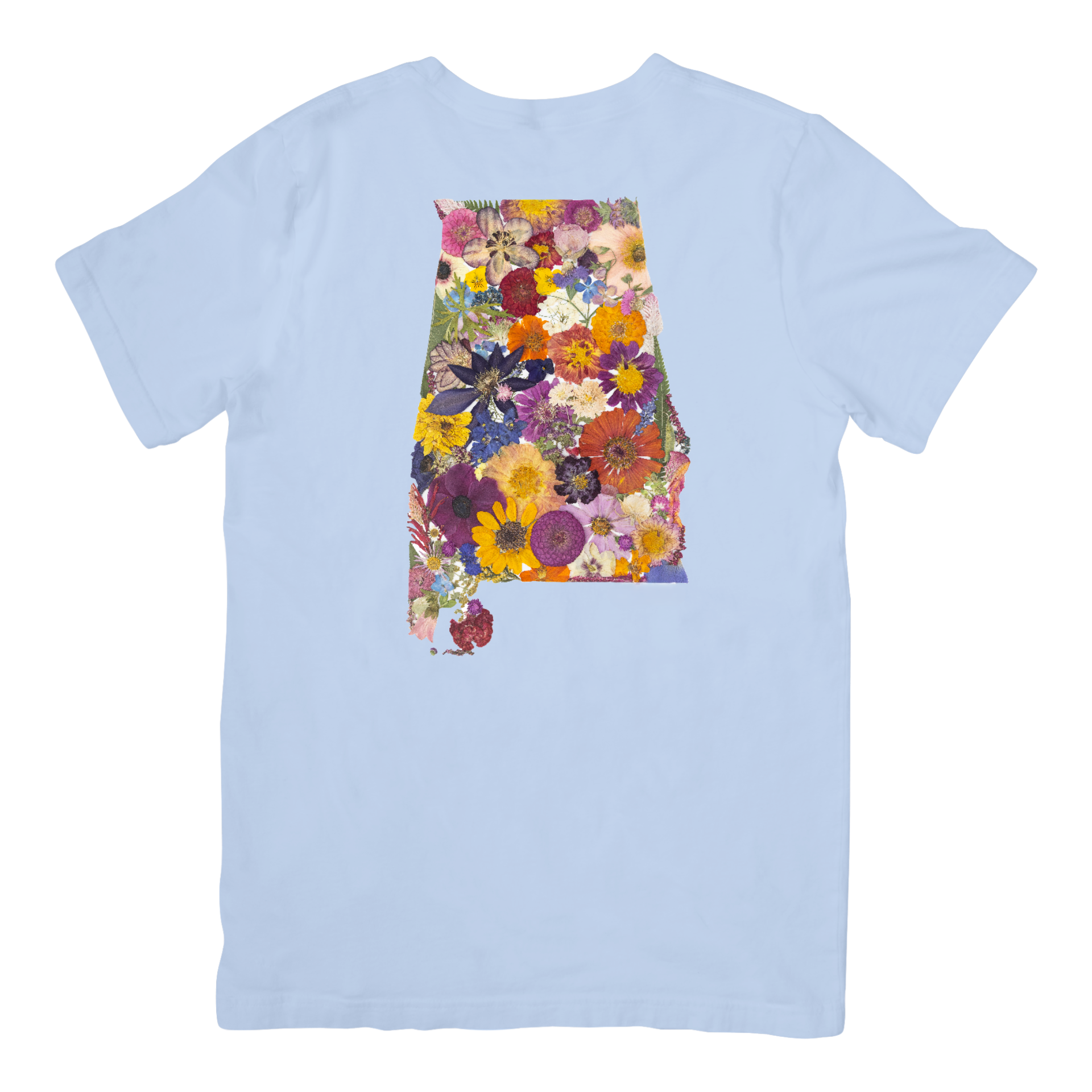 State Themed Comfort Colors Tshirt - "Where I Bloom" Collection TShirt 1818 Farms Alabama Chambray Blue Small