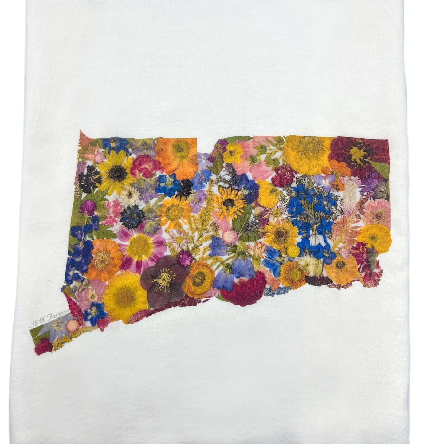 Connecticut Themed Flour Sack Towel  - "Where I Bloom" Collection Towel 1818 Farms   