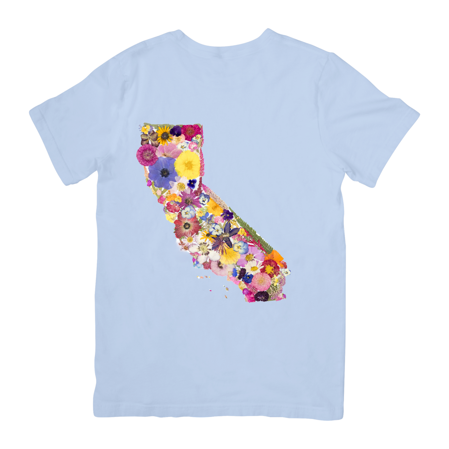 California Themed Comfort Colors Tshirt - "Where I Bloom" Collection T-Shirts 1818 Farms Small Chambray Blue 