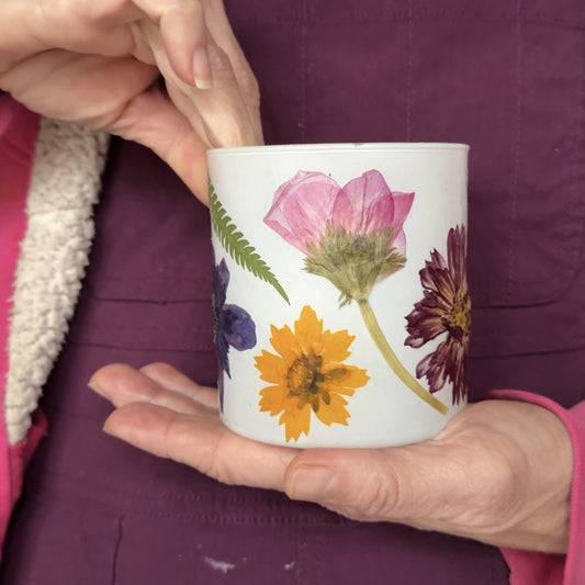 Schedule a Private Group Tour or Workshop at 1818 Farms Classes & Events 1818 Farms Pressed Flower Candle Holder Workshop