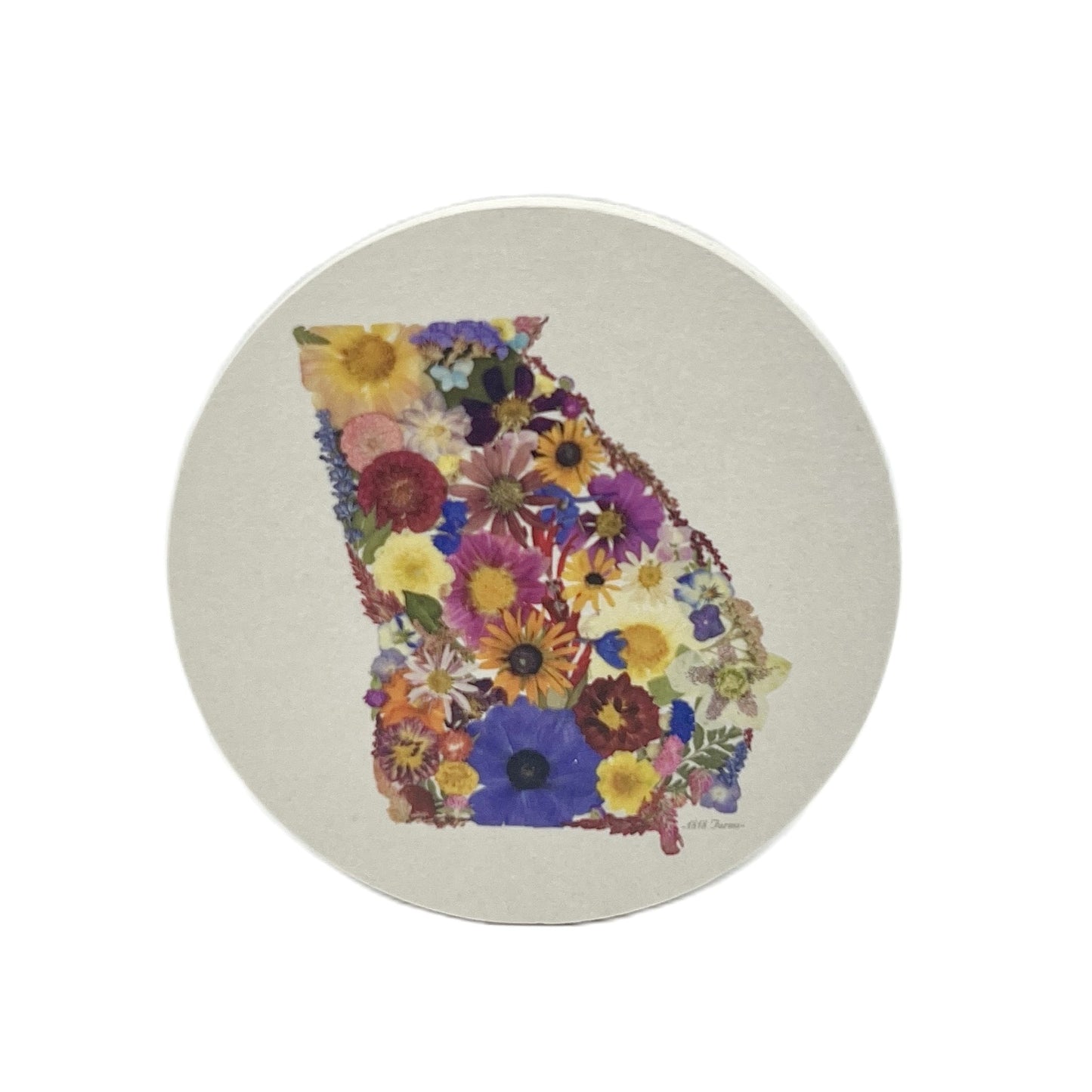 Georgia Themed Coasters (Set of 6) Featuring Dried, Pressed Flowers - "Where I Bloom" Collection Coaster 1818 Farms   