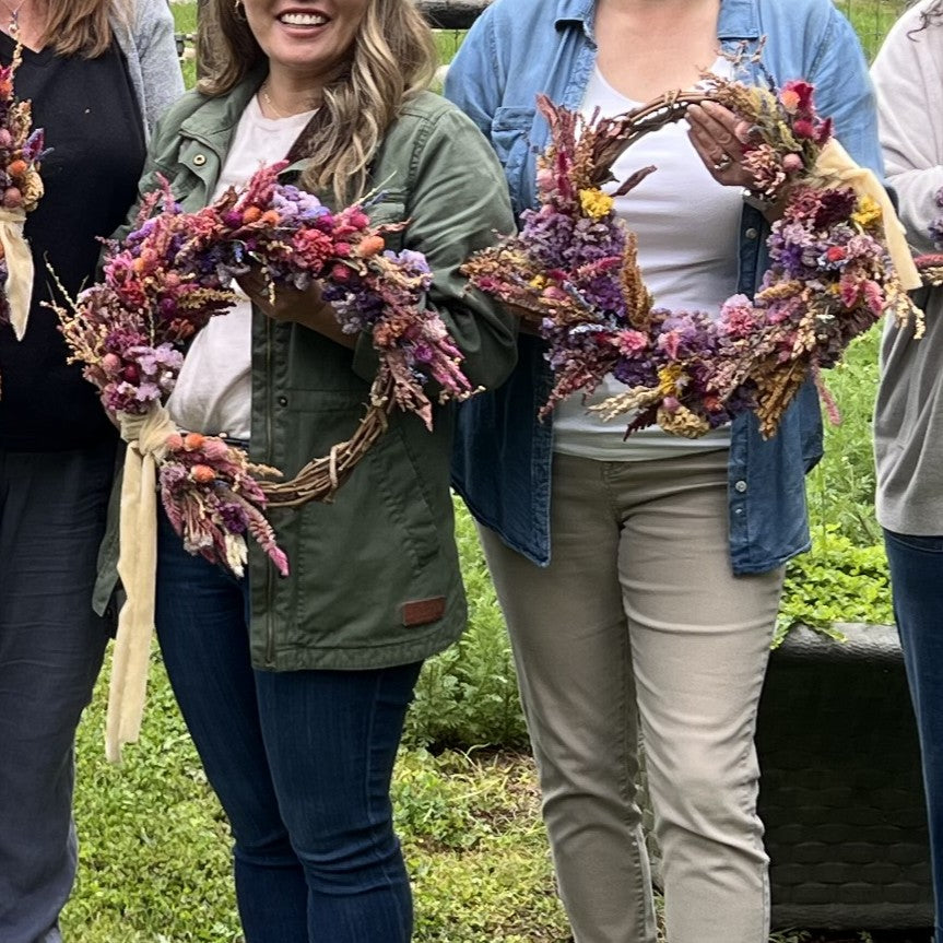 Dried Flower Wreath Workshop at 1818 Farms