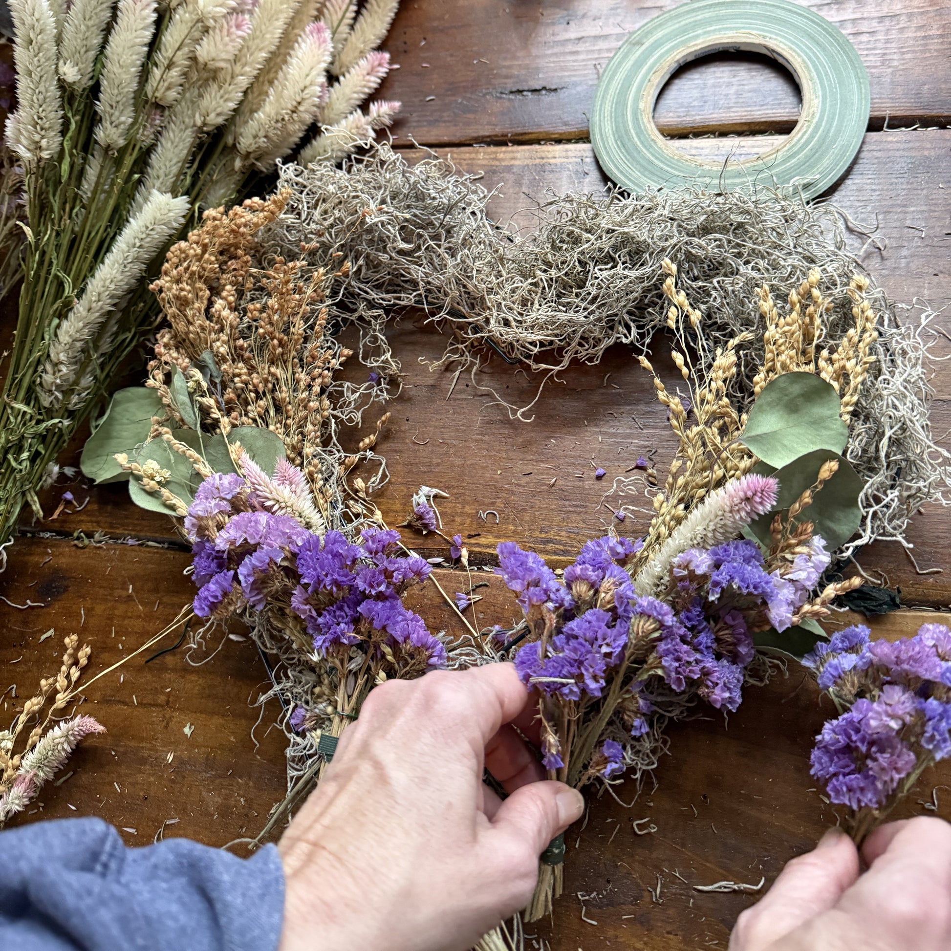 Dried Flower Heart Wreath Workshop at 1818 Farms Classes & Events 1818 Farms