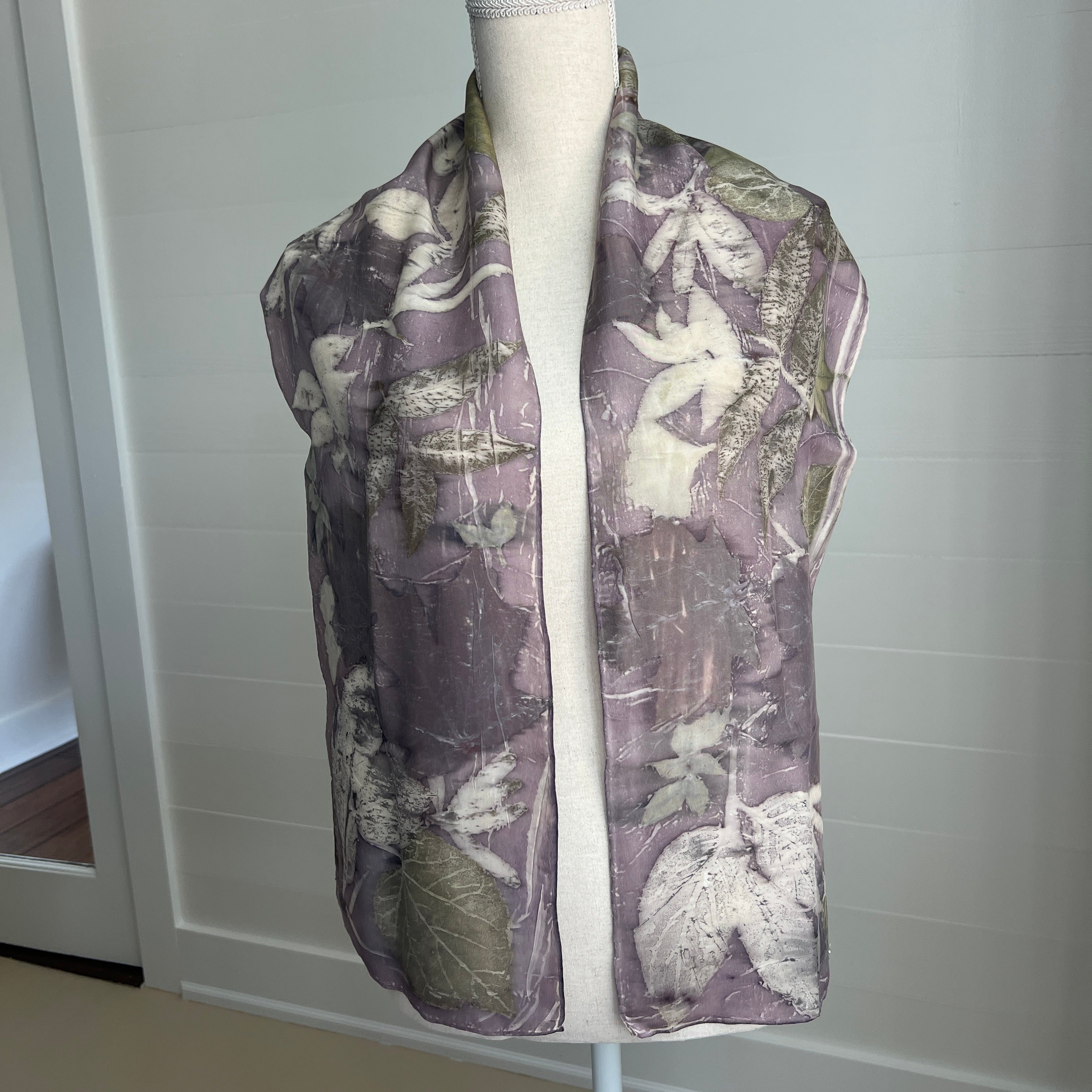 Eco-printed Silk cheapest Habotai Scarf