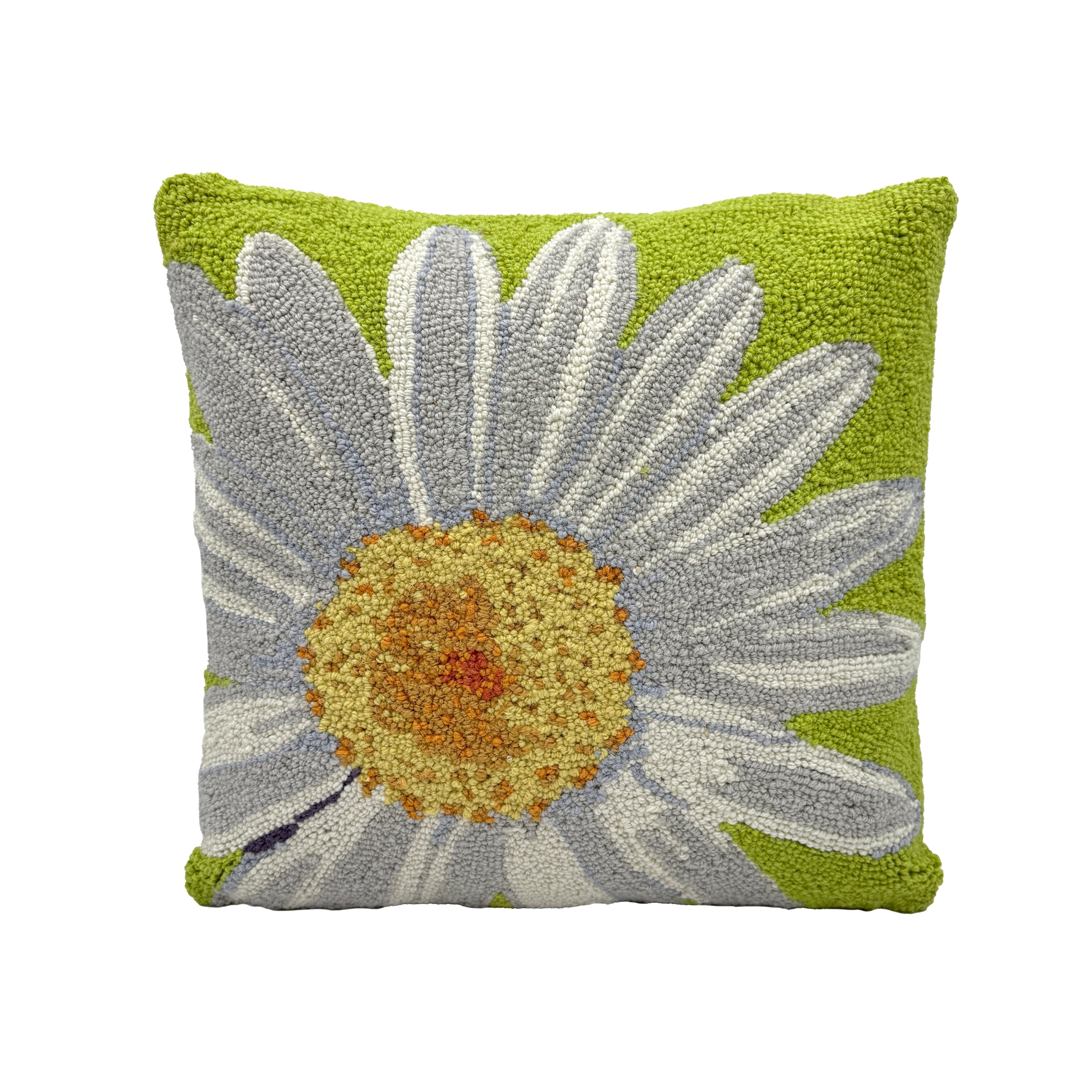 1818 Farms Daisy Wool Hooked Pillow - Thumbnail 3