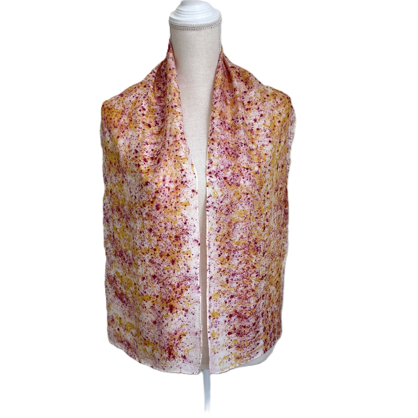 Silk Scarf | "Madelynn" Cochineal/Cosmo/Marigold