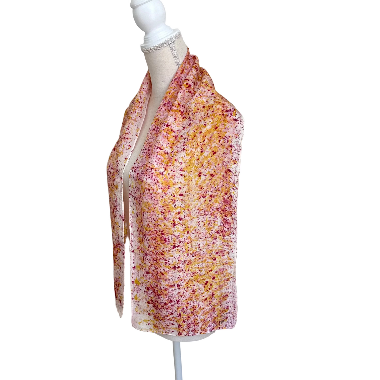 Silk Scarf | "Madelynn" Cochineal/Cosmo/Marigold