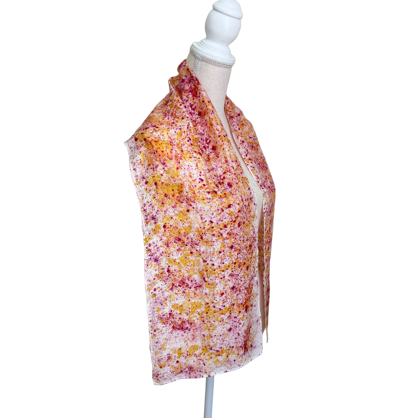 Silk Scarf | "Madelynn" Cochineal/Cosmo/Marigold