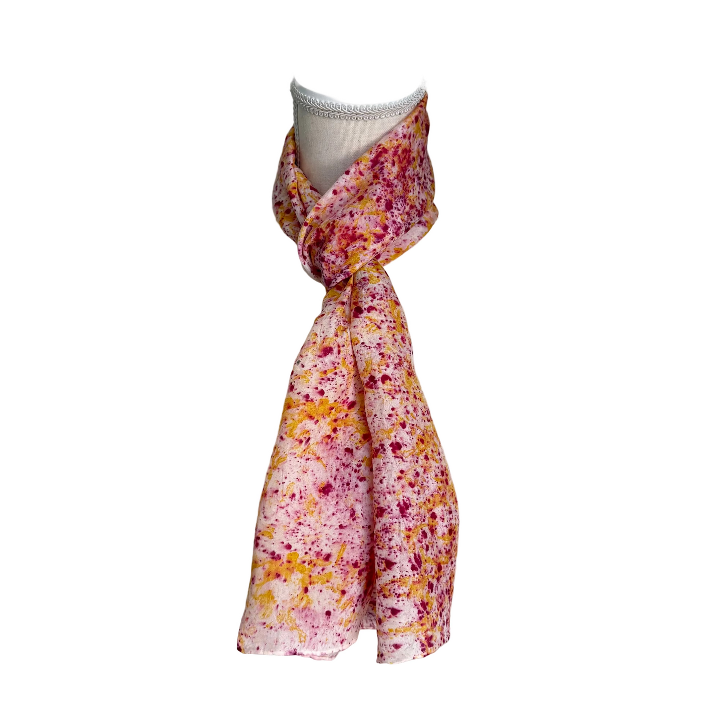 Silk Scarf | "Madelynn" Cochineal/Cosmo/Marigold
