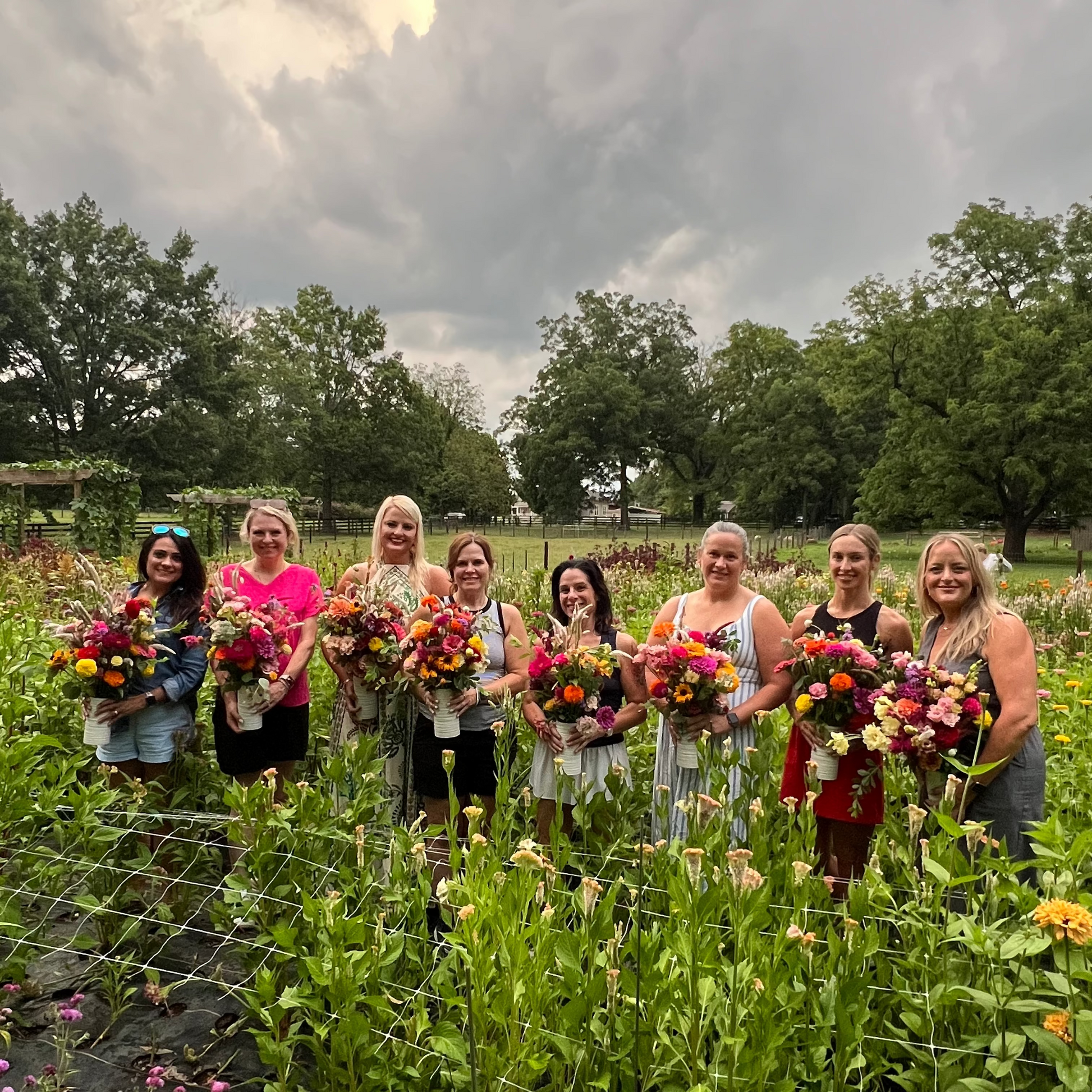 Bloom Stroll and Bouquet Workshop Classes & Events 1818 Farms