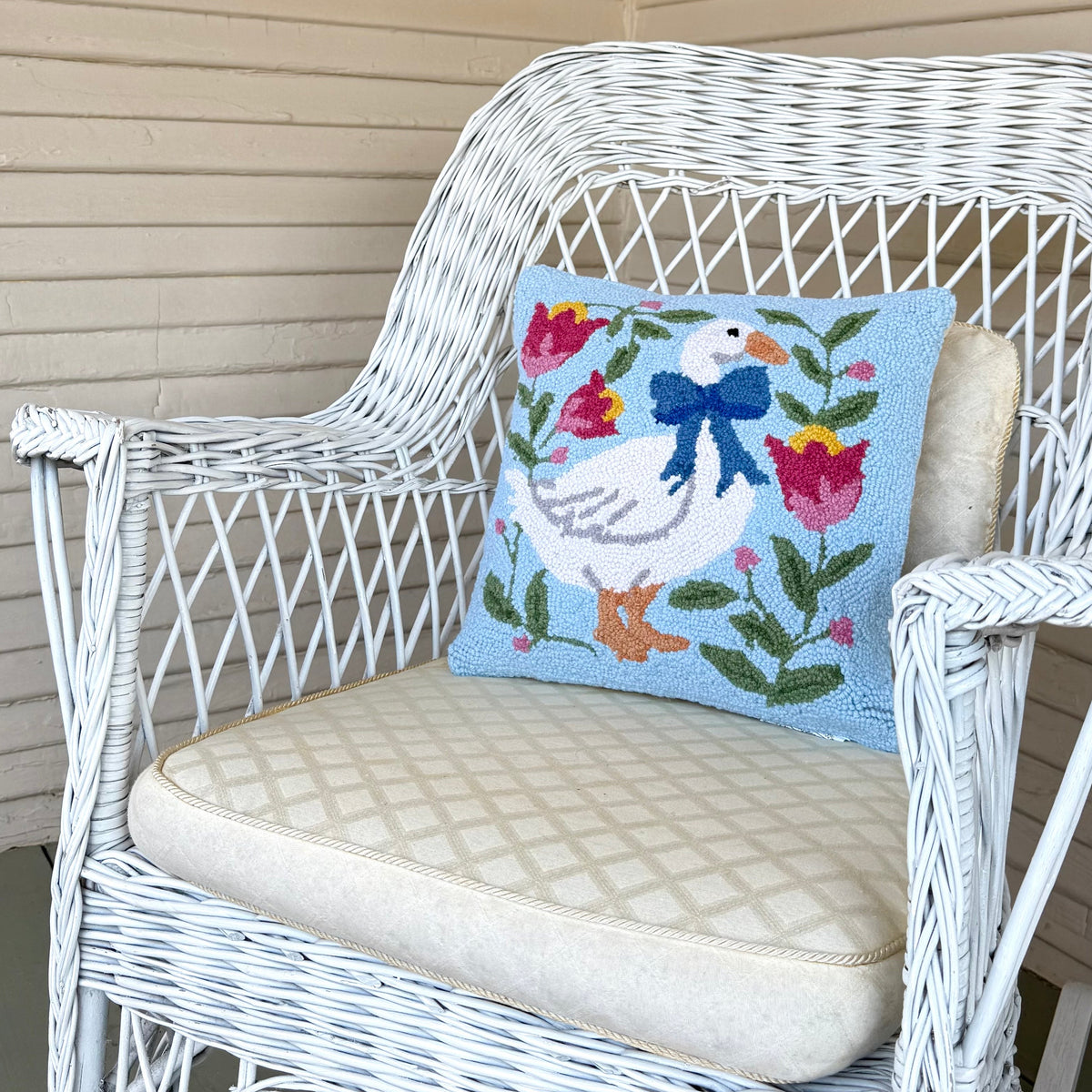 Goose Wool Hooked Pillow Pillow 1818 Farms