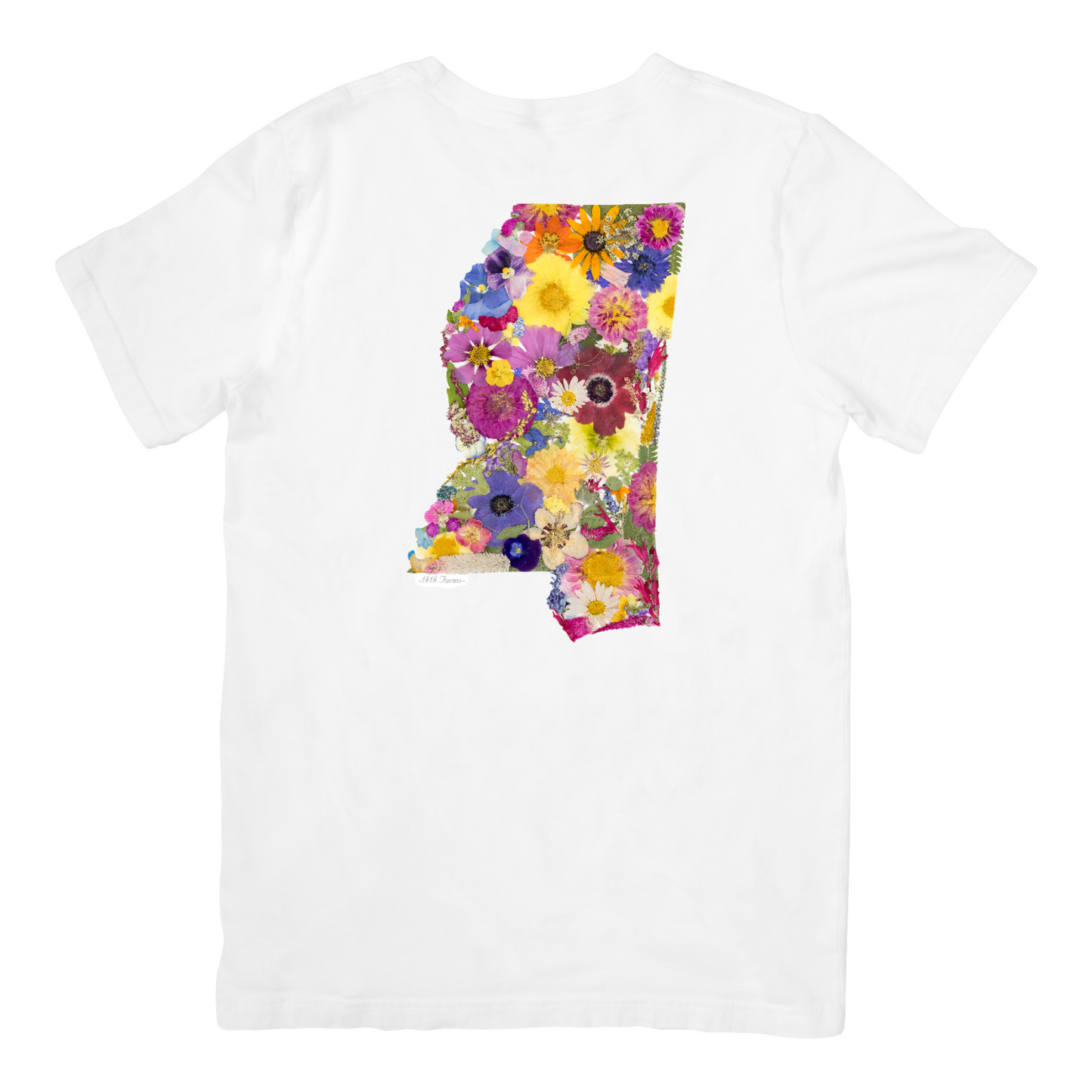 State Themed Comfort Colors Tshirt - "Where I Bloom" Collection TShirt 1818 Farms Mississippi White Small