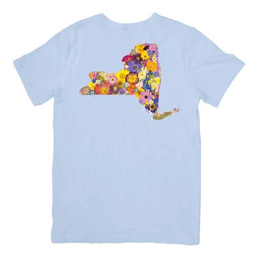 New York Themed Comfort Colors Tshirt - "Where I Bloom" Collection T-Shirts 1818 Farms Small Chambray Blue 