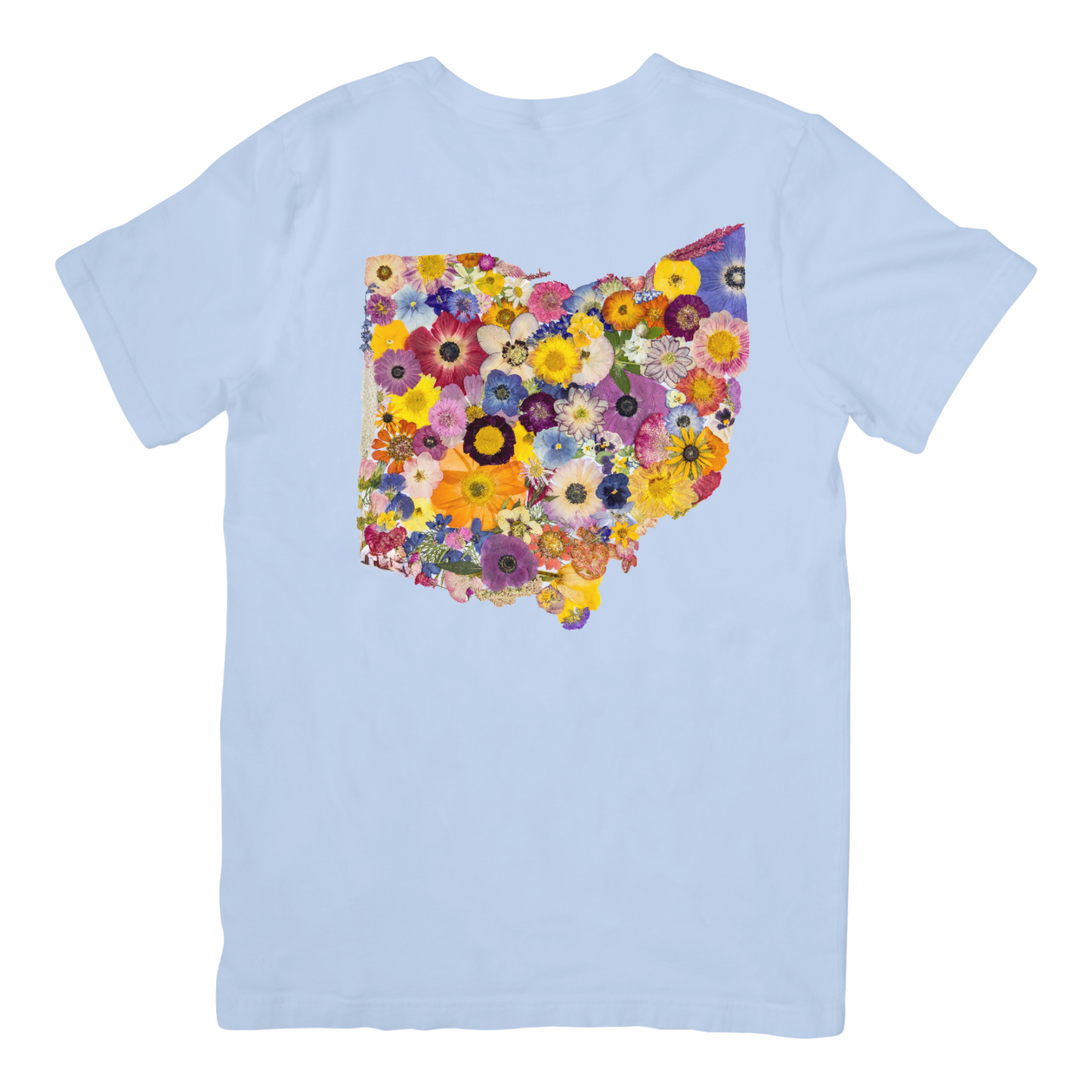 Ohio Themed Comfort Colors Tshirt - "Where I Bloom" Collection T-Shirts 1818 Farms Small Chambray Blue 