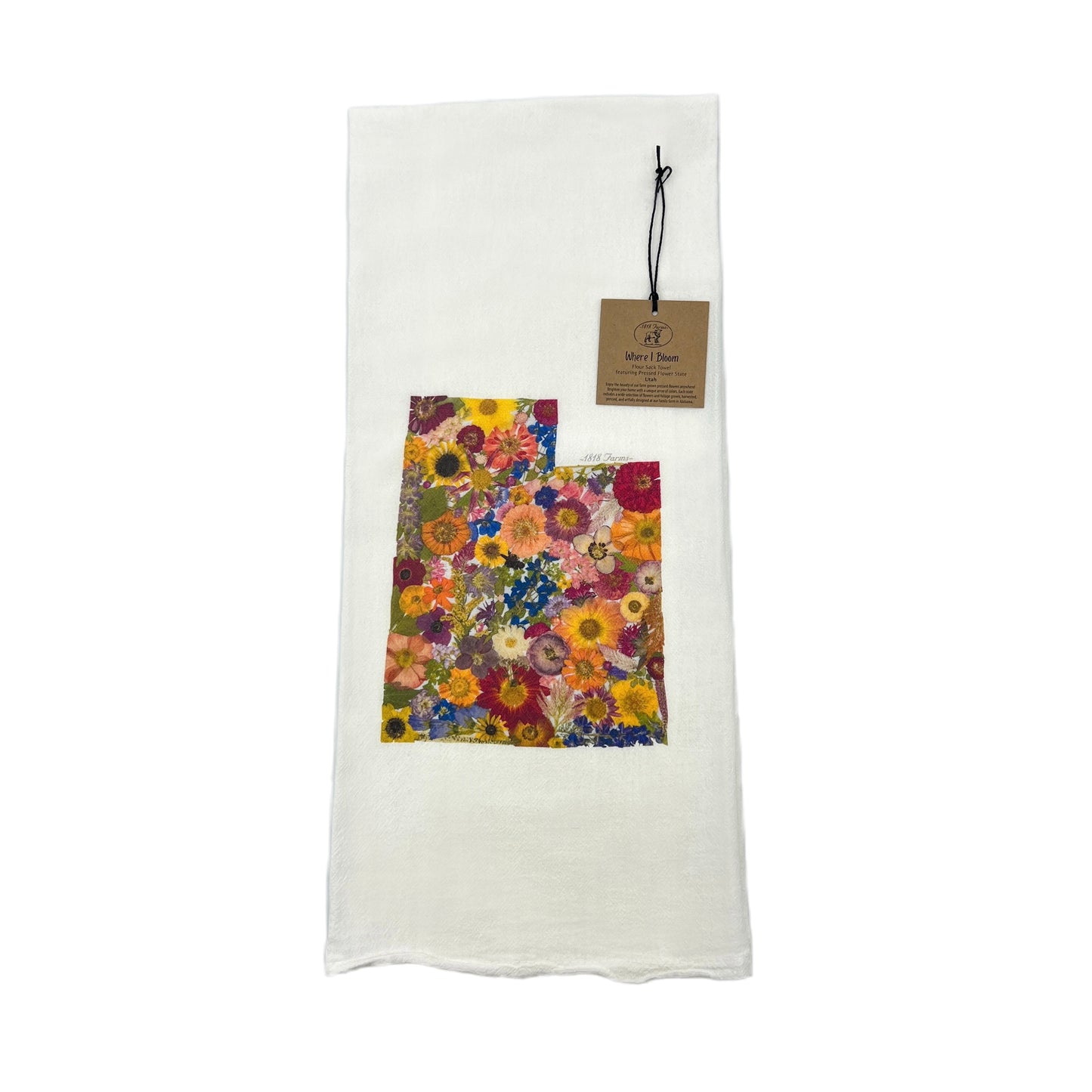 Utah Themed Flour Sack Towel  - "Where I Bloom" Collection Towel 1818 Farms   