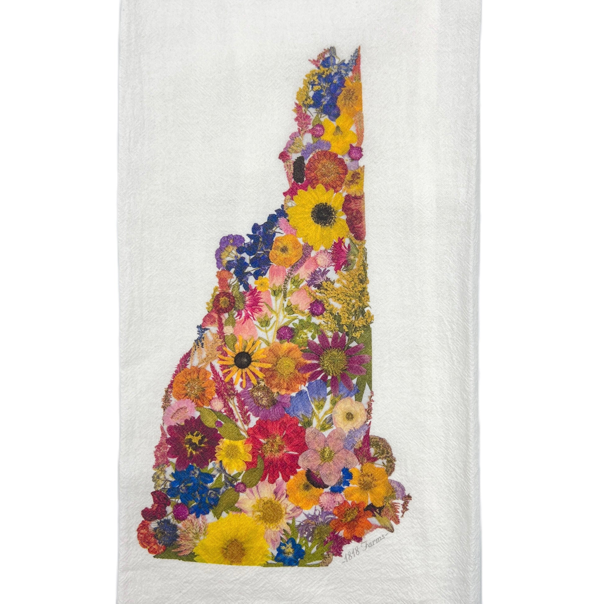 New Hampshire Themed Flour Sack Towel  - "Where I Bloom" Collection Towel 1818 Farms   