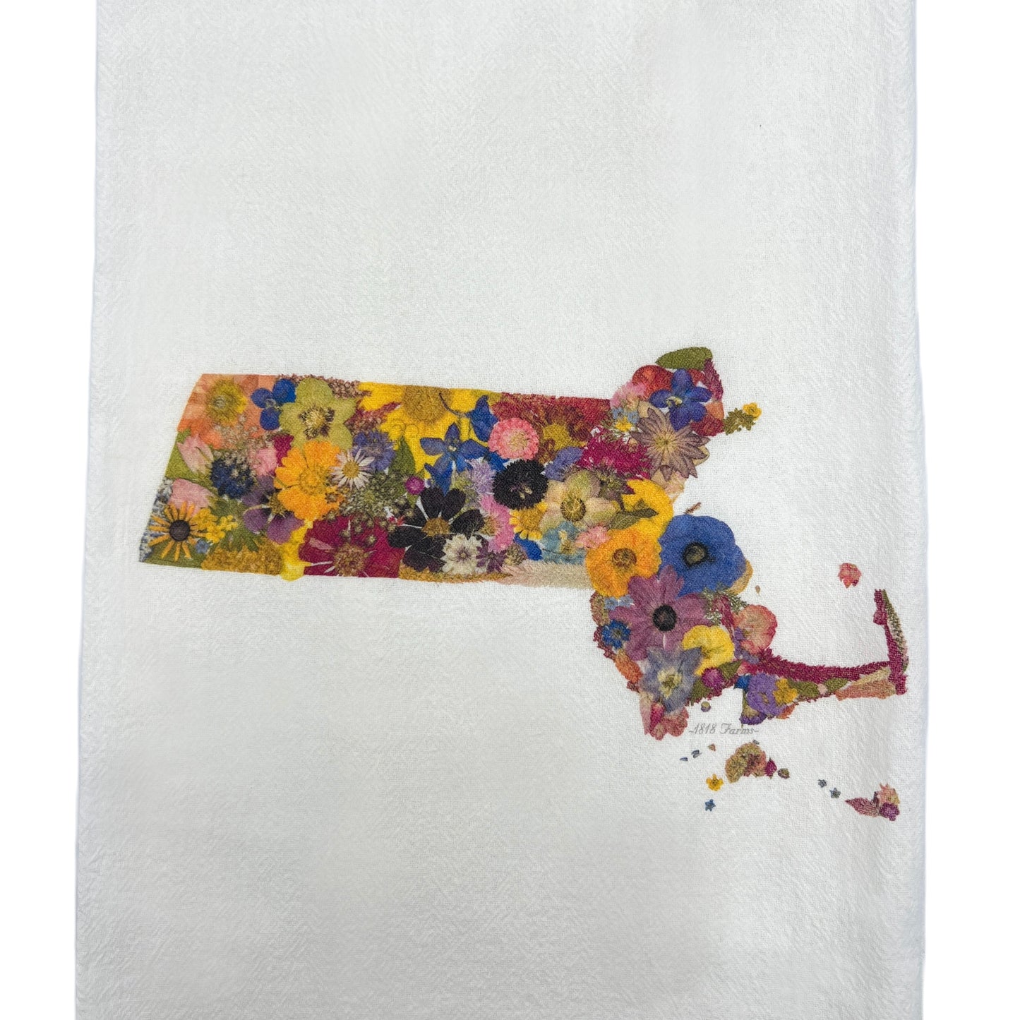 Massachusetts Themed Flour Sack Towel  - "Where I Bloom" Collection Towel 1818 Farms   