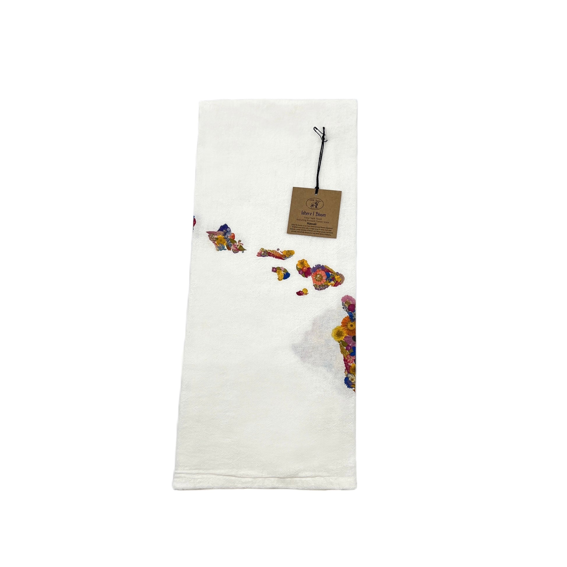 Hawaii Themed Flour Sack Towel  - "Where I Bloom" Collection Towel 1818 Farms   