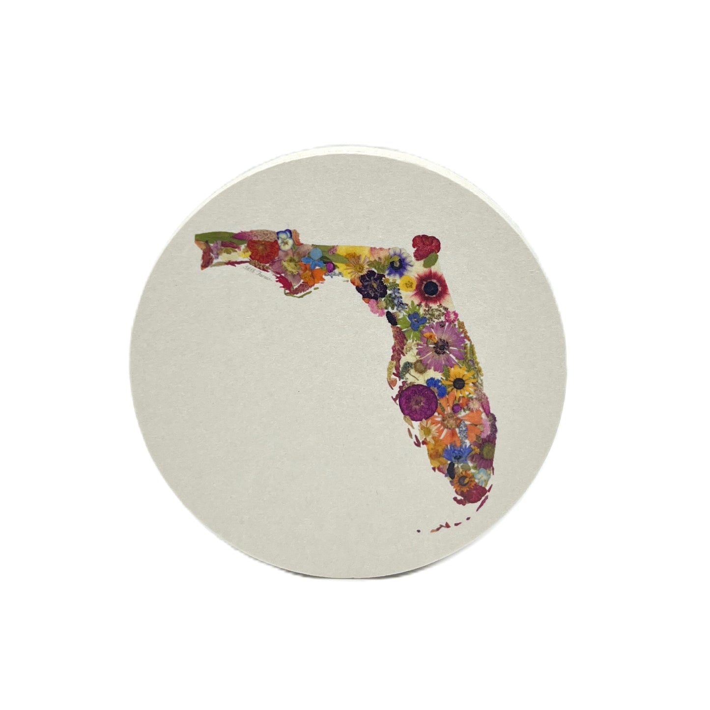 State Themed Drink Coasters (Set of 6) Featuring Dried, Pressed Flowers - "Where I Bloom" Collection Coaster 1818 Farms Florida  